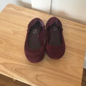 Beautiful burgundy suede ballet flats